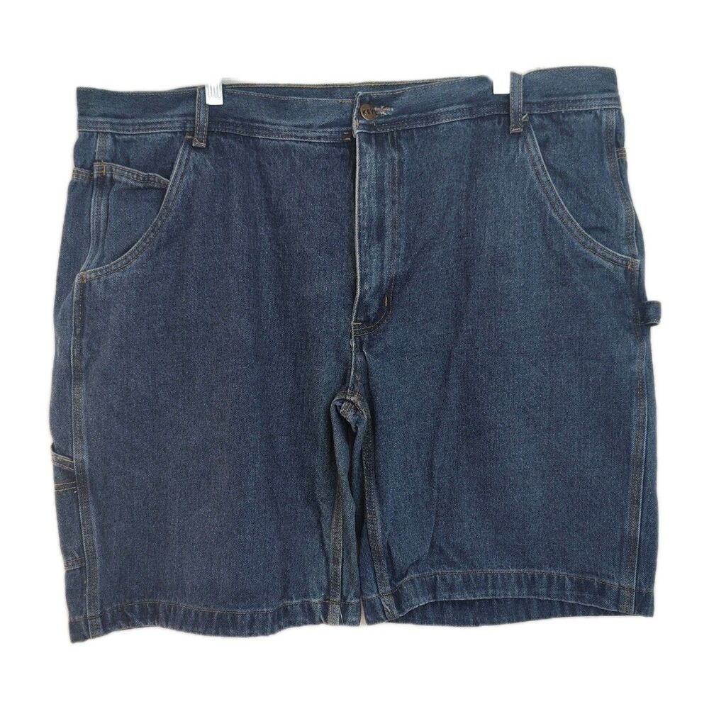 Key Denim Dungaree Shorts Men's 43 Medium Blue Utility Pocket‎ Hammer Loop